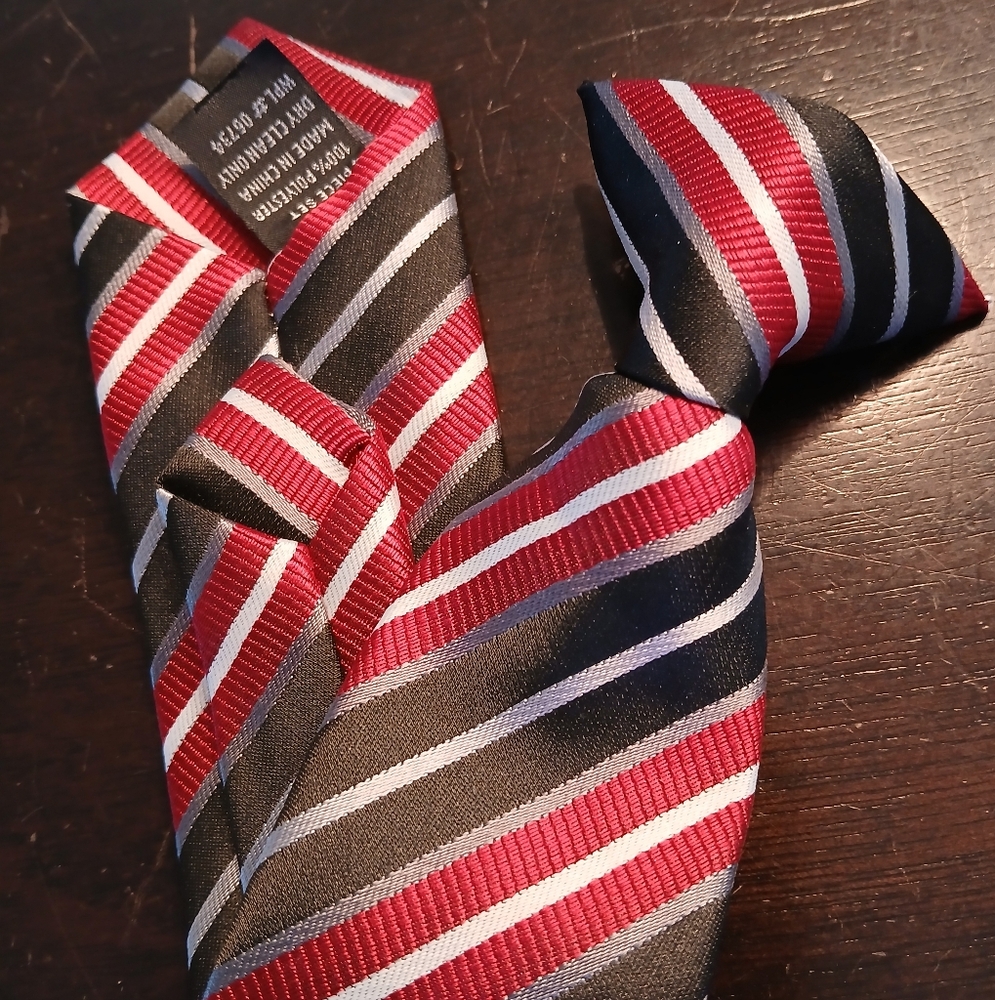 Classic Striped Red and Black Kids Tie